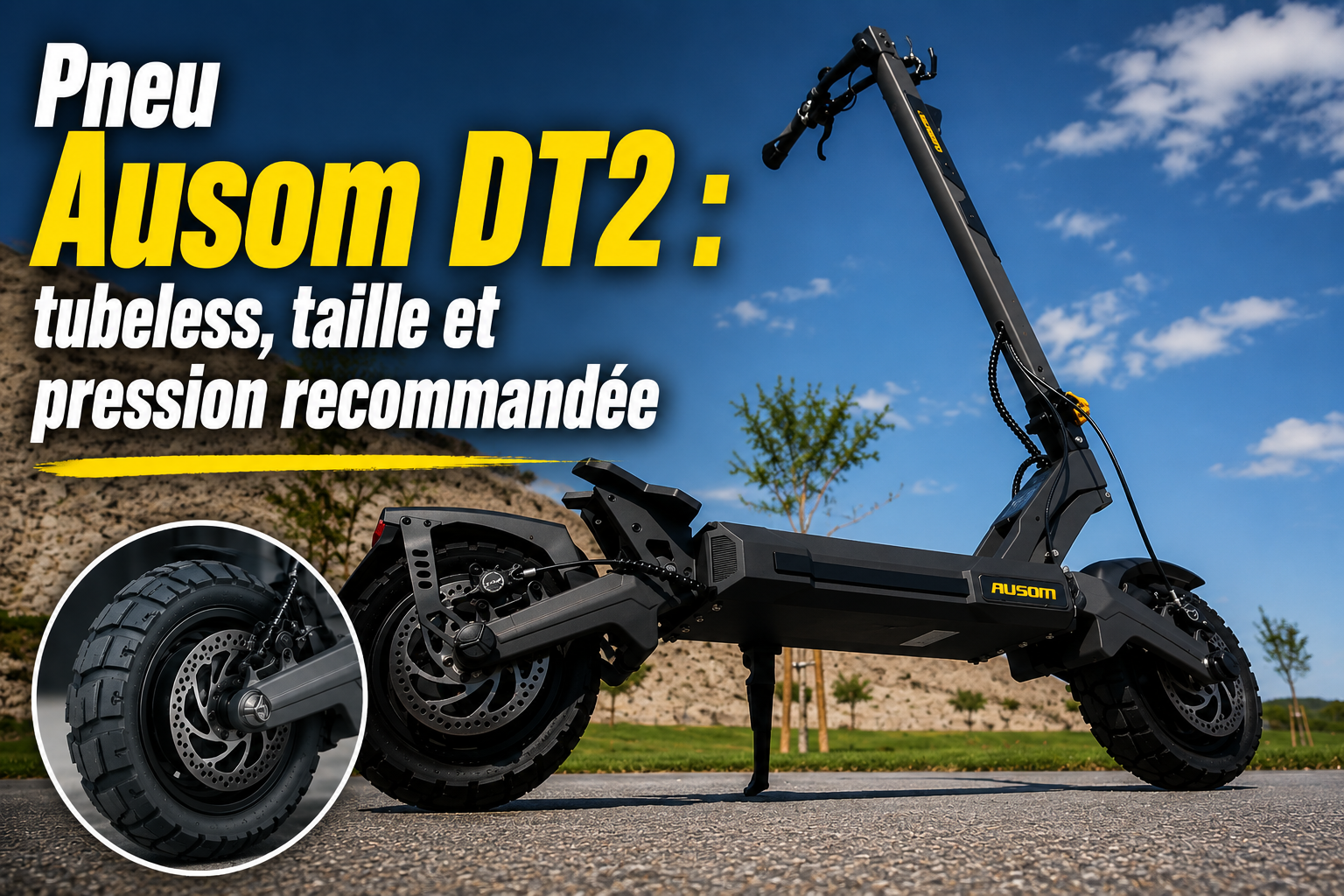 Pneu Ausom DT2 Pro : tubeless, taille et pression recommandée