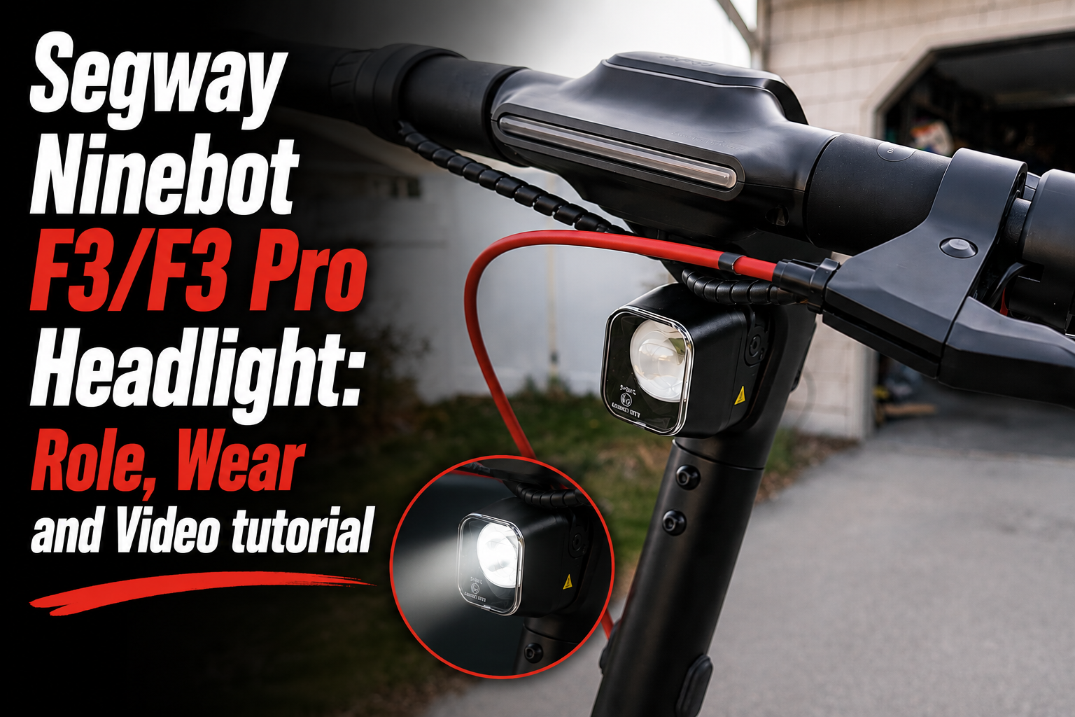Segway Ninebot F3/F3 Pro Headlight: Role, Wear and Video tutorial