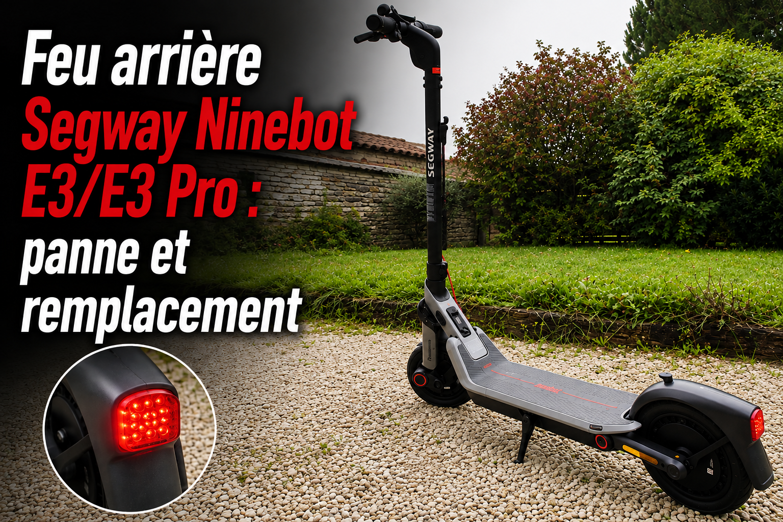 Feu arrière Segway Ninebot E3/E3 Pro : panne et remplacement