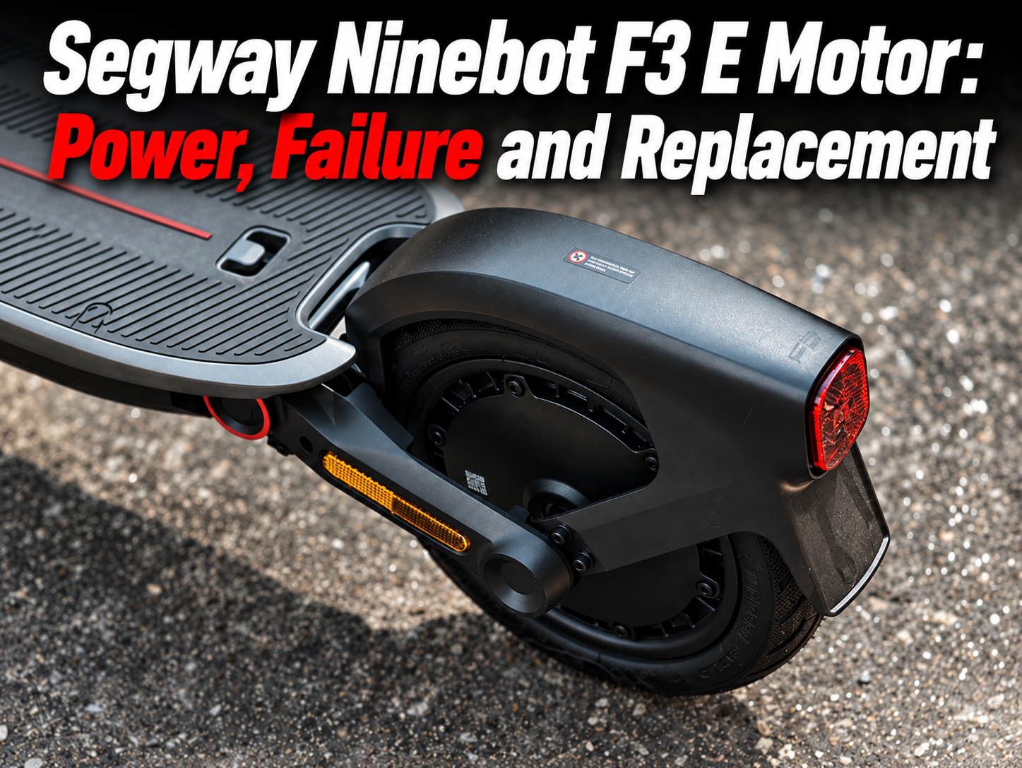 Segway Ninebot F3 E Motor: Power, Failure and Replacement